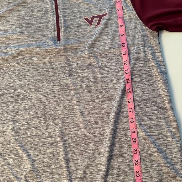 Men's Gray/Maroon Virginia Tech Hokies Prospect Quarter-Zip LS Shirt Sz Large - Picture 10 of 11